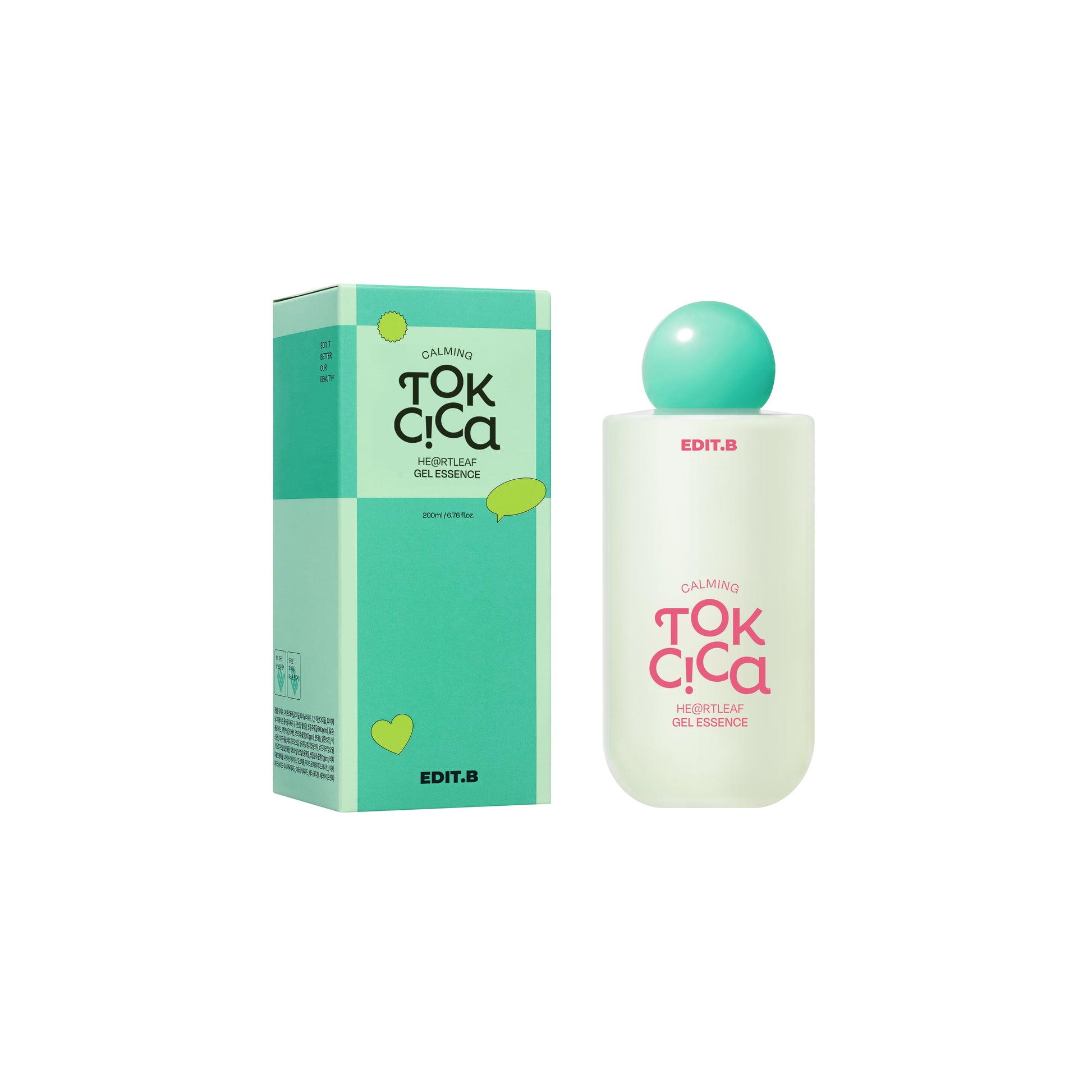 EDIT.B Calming TOK Cica Heartleaf Gel Essence (200ml) - K Beauty On